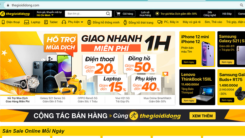Website dùng để bán hàng